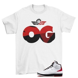 Sneaker OG Jordan 2 Retro OG Chicago Sneaker Matching Tee Shirt White