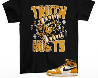 Black and yellow sales jordan 1 shirt