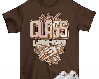 High Class Spizike Low Neapolitan Archaeo Brown Sneaker Matching Tee Shirt Brown