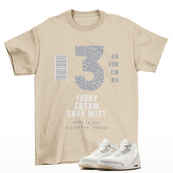 Sneaker Label Jordan 3 Craft Ivory Sneaker Matching Tee Shirt