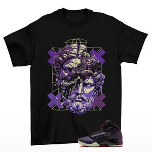red and purple jordan shirt