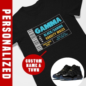 Custom Sneaker Label Jordan 11 Gamma Matching Sneaker Tee Shirt image 1