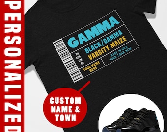 Custom Sneaker Label Jordan 11 Gamma Matching Sneaker Tee Shirt