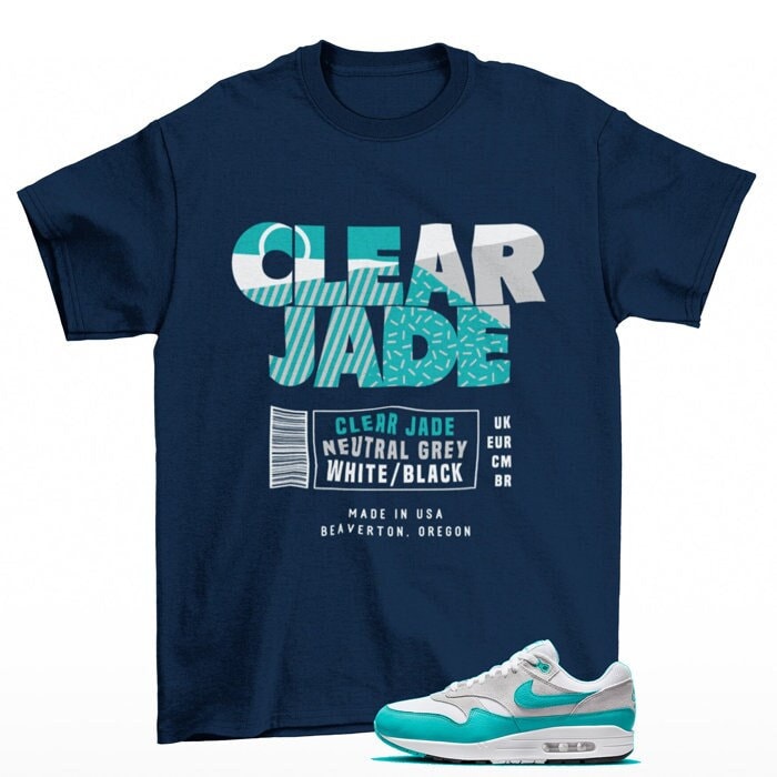 Box Label Air Max 1 Clear Jade Sneaker Passendes T-Shirt