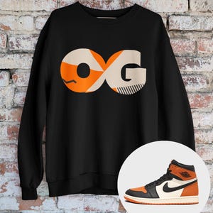 Sneaker OG Jordan 1 Shattered Backboard Sneaker Matching Crewneck Sweatshirt Black