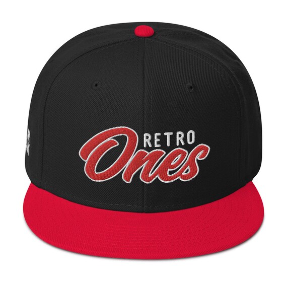 Jordan 1 Retro Black Red Snapback Hat 