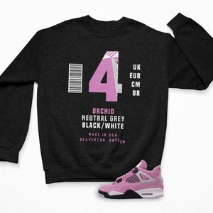 Sneaker Label Jordan 4 Orchid Sneaker Matching Sweatshirt