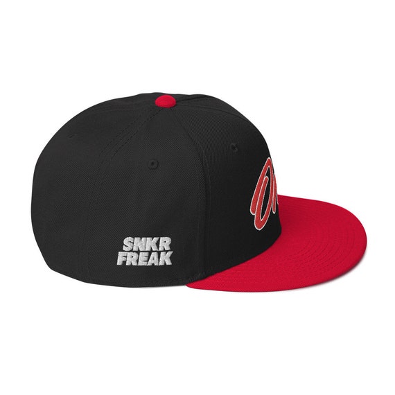 Jordan 1 Retro Black Red Snapback Hat 