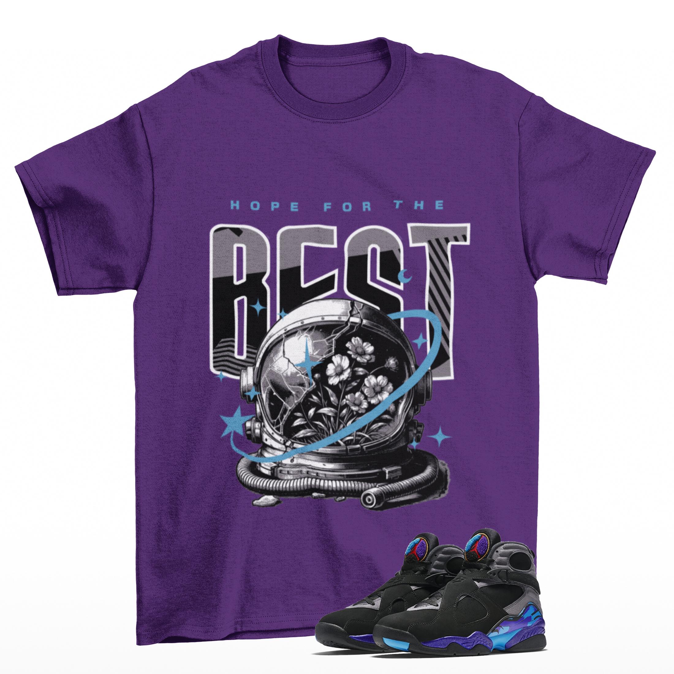 Hopeful Jordan 8 Aqua Matching Sneaker Tee Shirt Purple - Etsy
