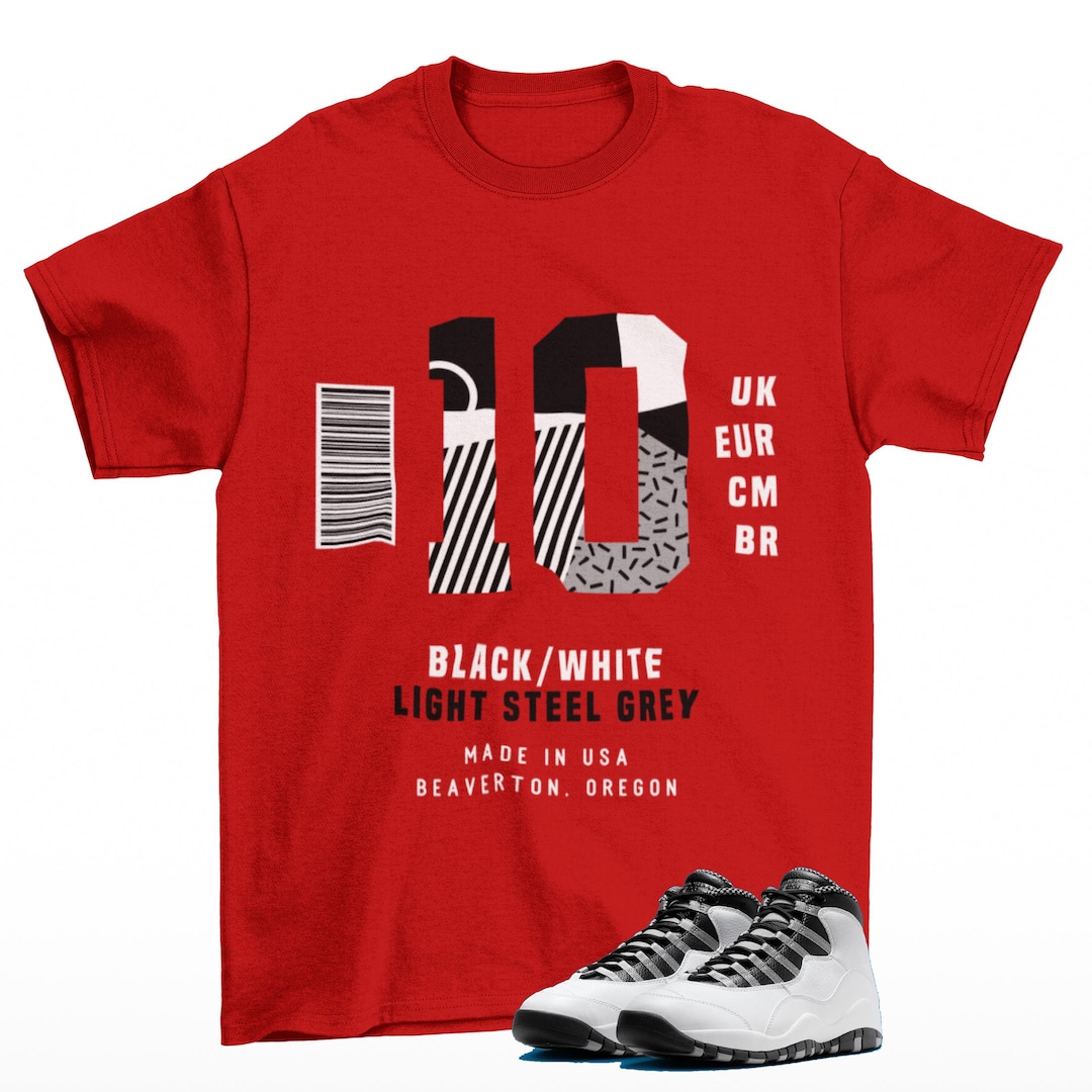 Double Nickel Jordan 10 T Shirts Sneaker Label Jordan 10 Steel