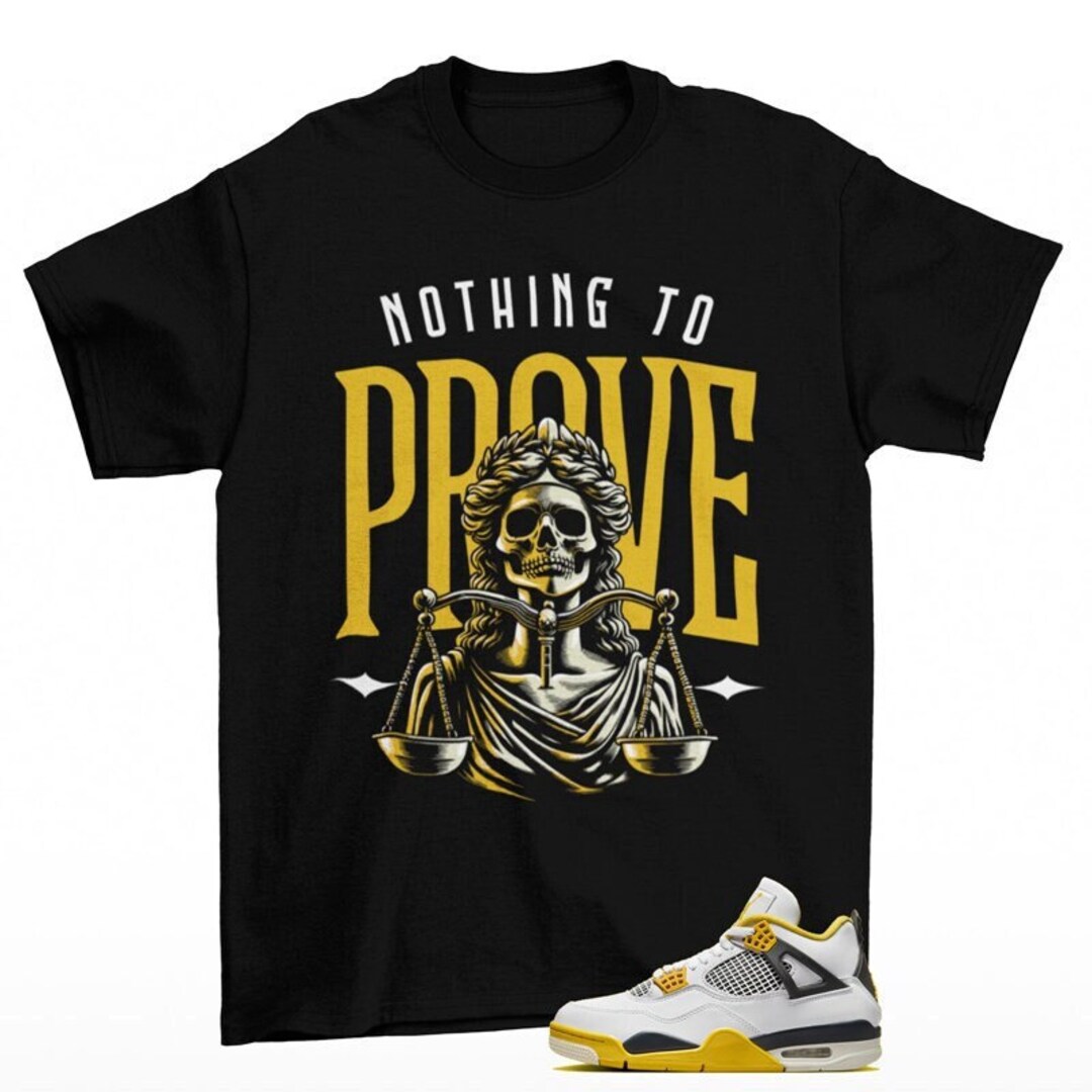 No Proof Air Jordan 4 Vivid Sulfur Sneaker Matching Tee