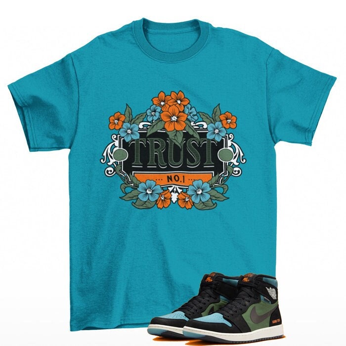 Trust Jordan 1 Element High OG Black Olive Sneaker Matching Tee Shirt