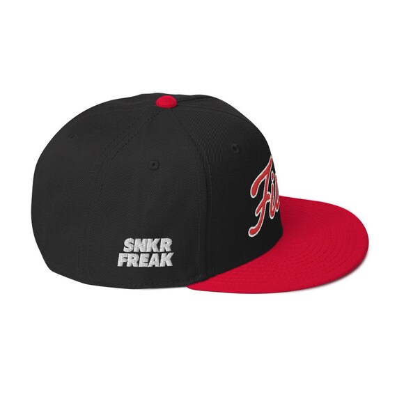 Jordan 5 Retro Black Red Snapback Hat 