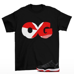 Sneaker OG Jordan 11 Low Bred Sneaker Matching Tee Shirt