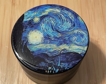 Grinder Herb Grinder Starry Night Van Gogh Grinder 4 Part Grinder Metal