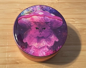 Grinder Grinder herbes et champignons Grinder Space Cat Grinder Trippy Cat Grinder rose girly hippie 2,5" x 1,75"