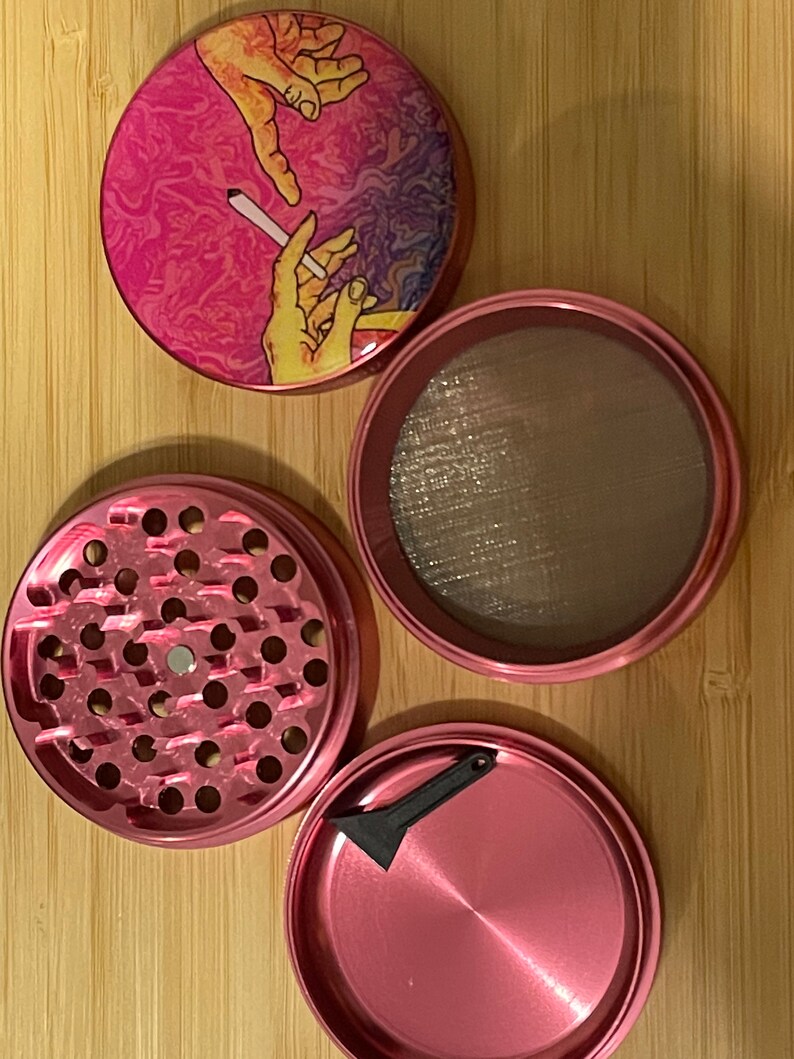 Herb Grinder Girly Pink 2.5 X 1.75 Aluminum Creation of Adam Etsy