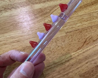 Glass One Hitter Pipe Chillum Pipe Bumps Purple