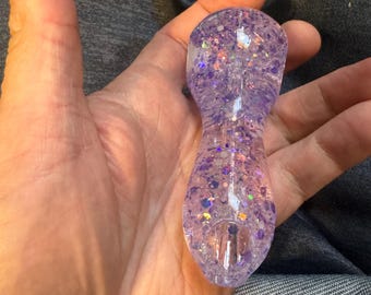 Pipe Freezable Pipe Hand Pipe Glass Pipes Glitter Pipe Gift Pipe Unique Pipe Gift Glow In Dark Pipe