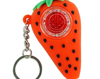 Silicone Pipe Keychain Strawberry Silicone Pipe Pipes Unique Gift
