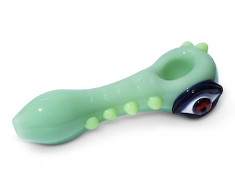 Pipe Glass Pipe Monster Eye Cyclops Pipe Halloween Pipe Hand Pipe Eye Monster 4” Pipes Slime Green Monster