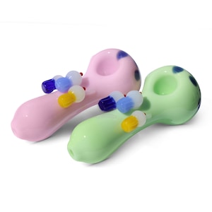 Pipe Girly Pipe Mushroom Pipe Pink Pipe Glass Pipe Birthday Cupcakes Pipe Hand Pipe Bowl Pipes Gift Girly Pipe