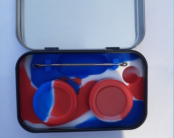 Silicone Container 2x 5 ml. Container + Tin Black