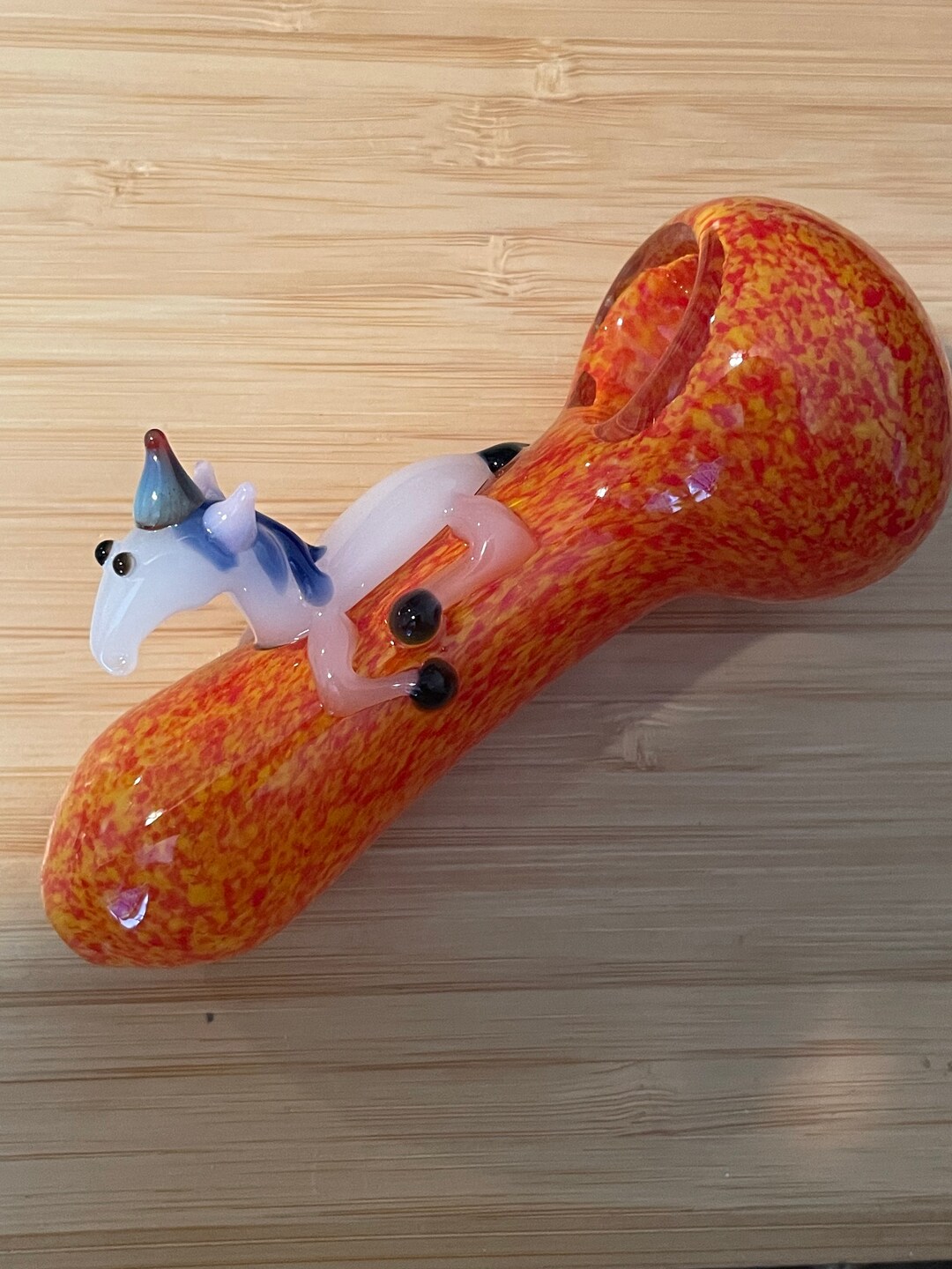 Glass Pipe Unicorn Pipe Orange Girly Pipe Unicorn Pipes Unique Etsy