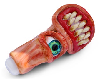 Monster Pipe 5.5" 3D Tobacco Pipe Horns Devil Pipes Halloween Scary Pipe