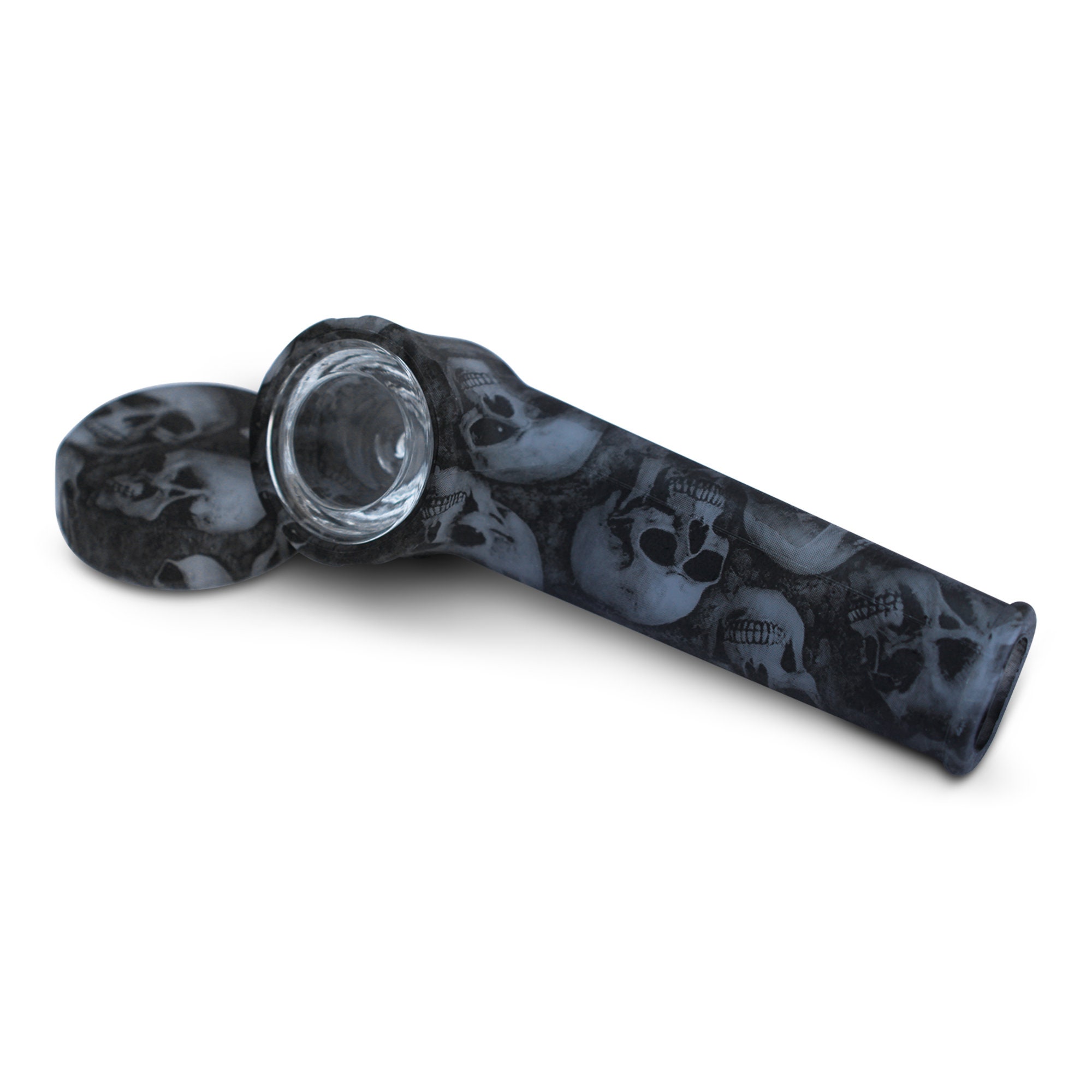 Pipe à Fumer Courte En Silicone 10,5cm - Bol Amovible, Design Portable Et Discret (noir/blanc)