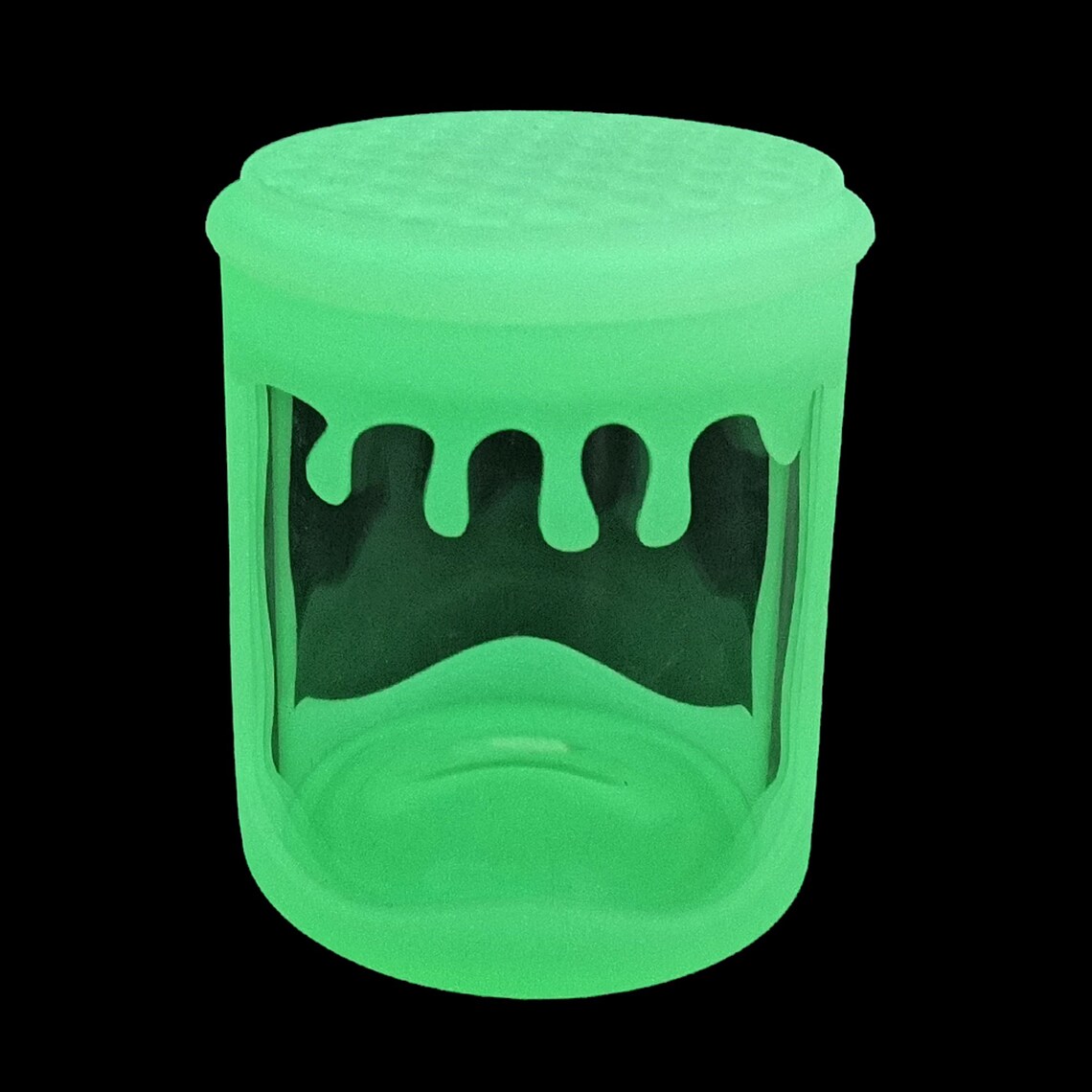 100 Ml Silicone Glass Glow in Dark Jar Etsy