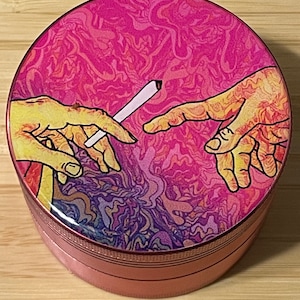 creation of adam herb grinder metal grinder pink girly grinder 4 part metal