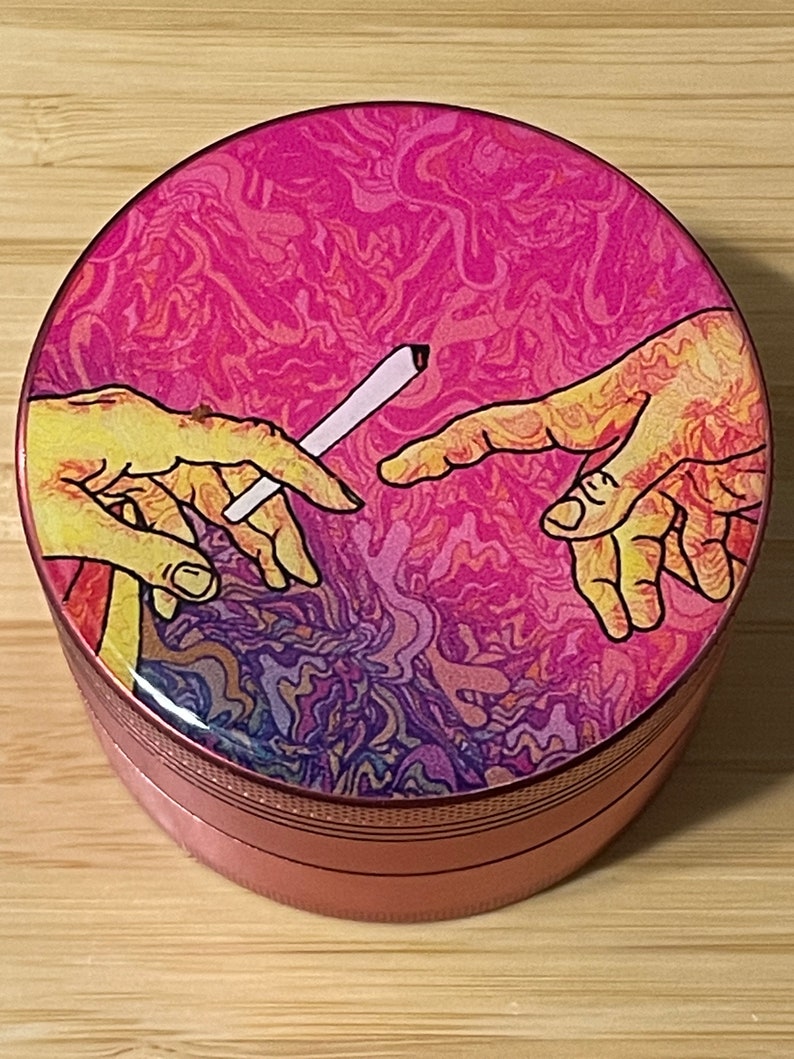 creation of adam herb grinder metal grinder pink girly grinder 4 part metal