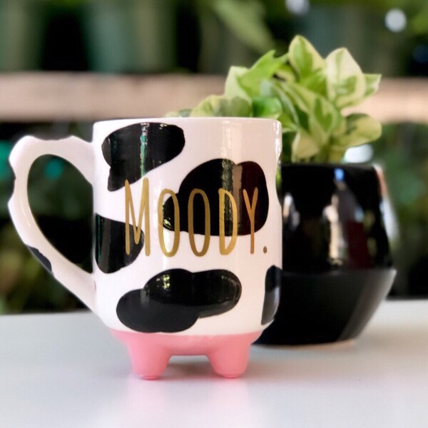 Uier koe mok | Koe mok 20 oz | Grappige aangepaste Moody mok | Gepersonaliseerde geschenken | Witte Ceramische De mokken van de koffie | Uierly koemok