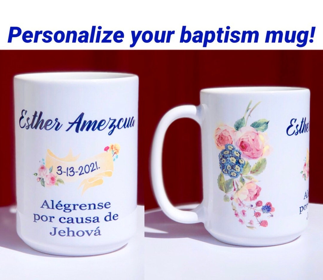 Baptism Mug Personalize Custom Mug 15 Oz. 11 Oz. Pink Etsy