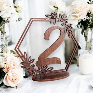 Rustic Wooden Table Numbers, Wedding Table Decor, Event Accessories, Rustic Table Number, Wedding Table Centerpiece, Hexagon Wedding Numbers