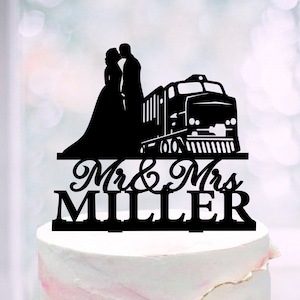 Locomotive Wedding Cake Topper, Train Wedding Cake Topper, Locomotive Driver Topper, Conductor Wedding Topper, Mr and Mrs Train Cake Topper
