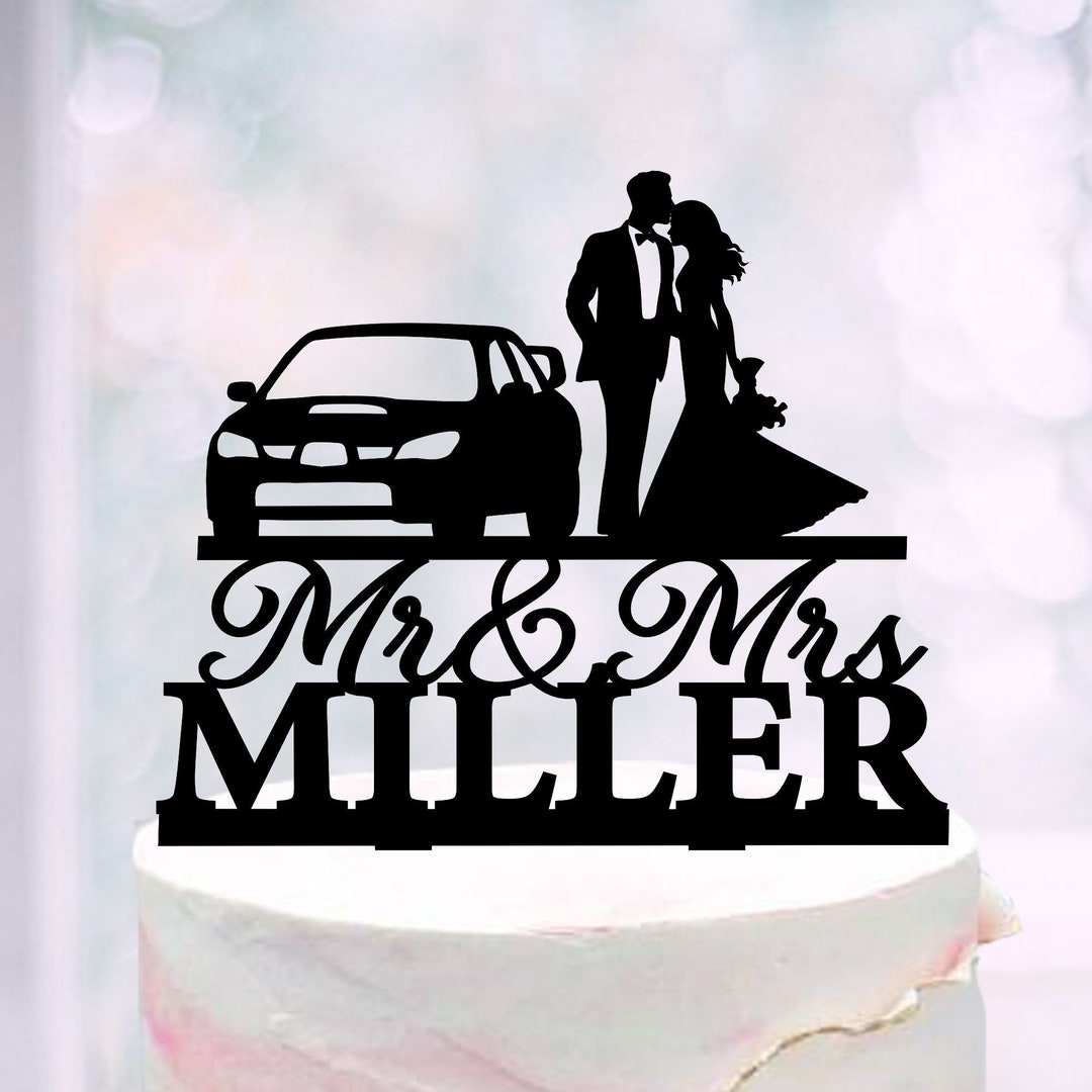 Car Wedding Cake Topper, Custom Car Silhouette Topper, Any Car Wedding ...