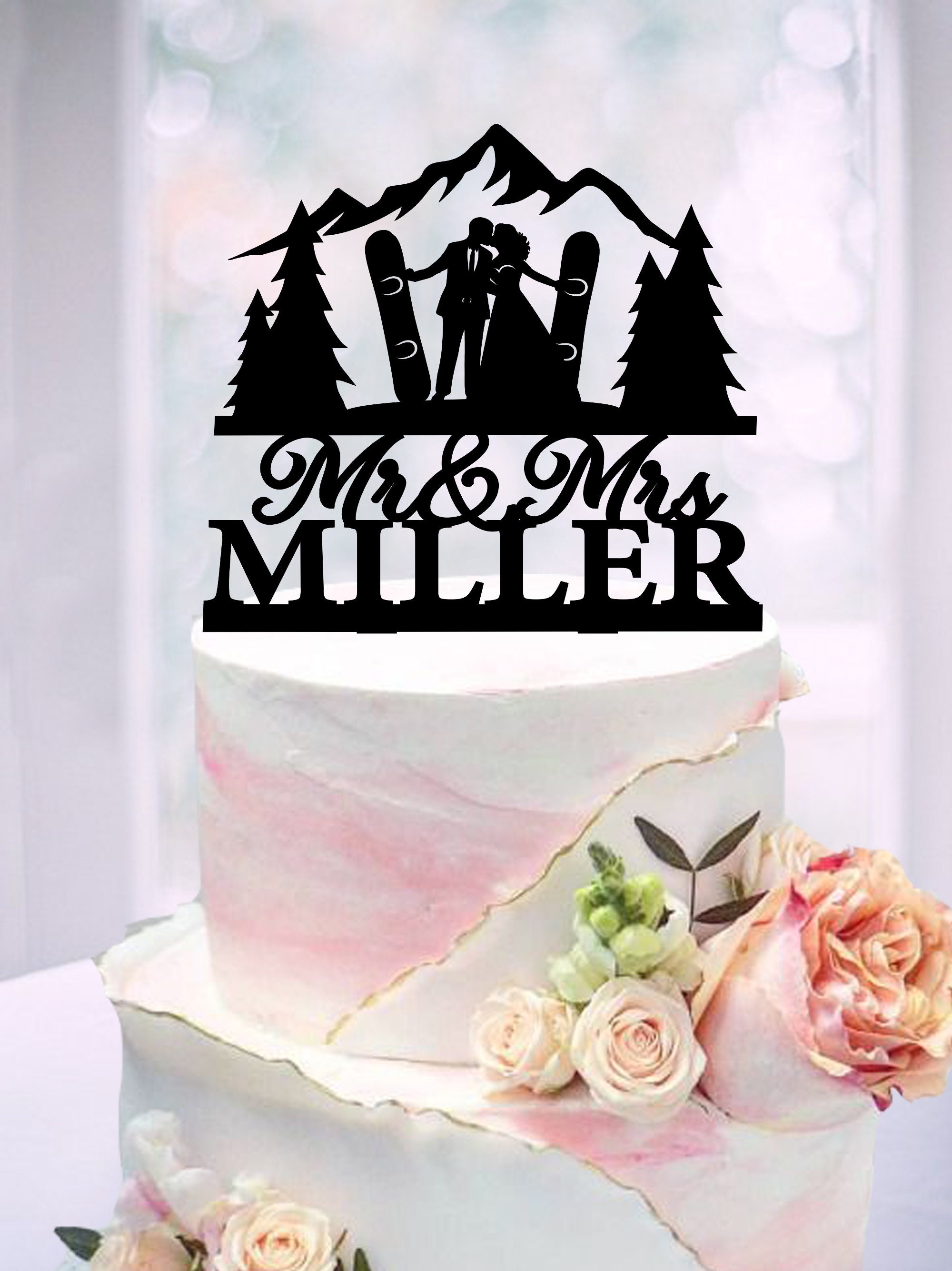 Adorno para tarta de boda de invierno, adorno para tarta de pareja de  snowboarders, adorno para boda en las montañas, adorno para tarta de boda  con temática deportiva, adorno para snowboard. -, image size:2000x2669