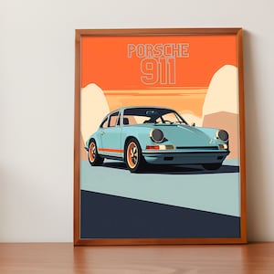 Porsche 911 Print, 1980s Car Print, Porsche 911 Poster, Car Art, Classic Car, Car Print, Car Poster, German Design, Supercar Print