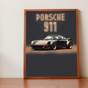 Porsche 911 Print, 1980s Car Print, Porsche 911 Poster, Car Art, Classic Car, Car Print, Car Poster, German Design, Supercar Print