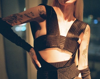 Атласний топ шибарі бондаж - унісекс топ / для рольової гри у сабмісіва та домінанта