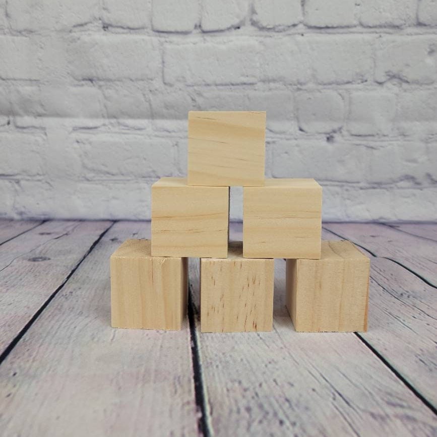 1.5 Wooden Block Unfinished 1.5 X 1.5 Wooden Cube Wood Block Unfinished