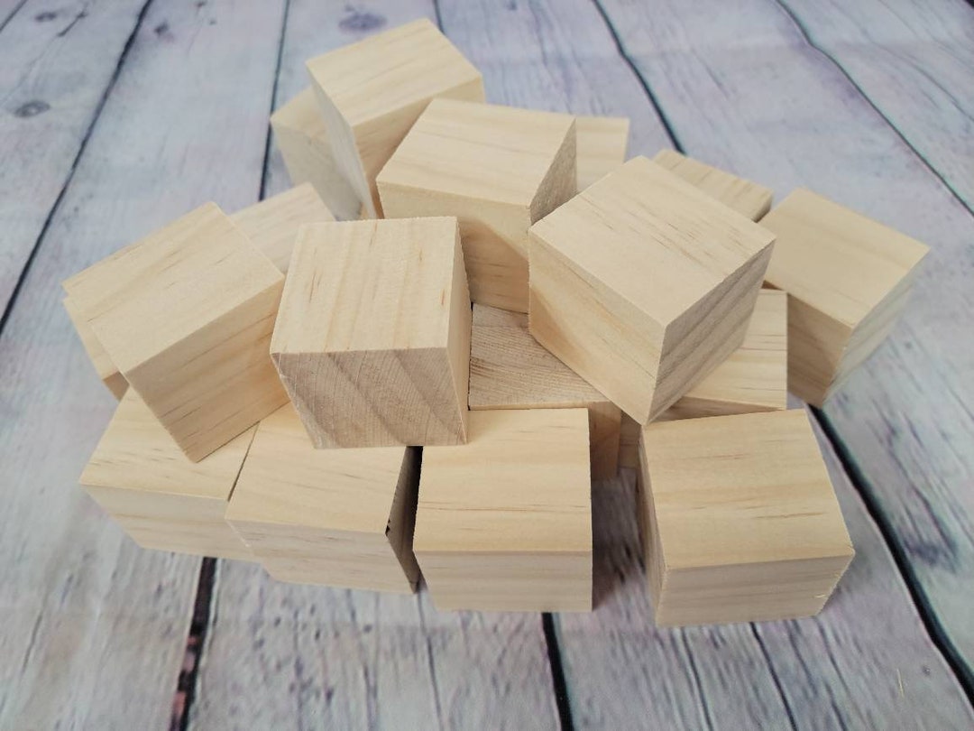 1.5 Wooden Block Unfinished 1.5 X 1.5 Wooden Cube Wood Block Unfinished