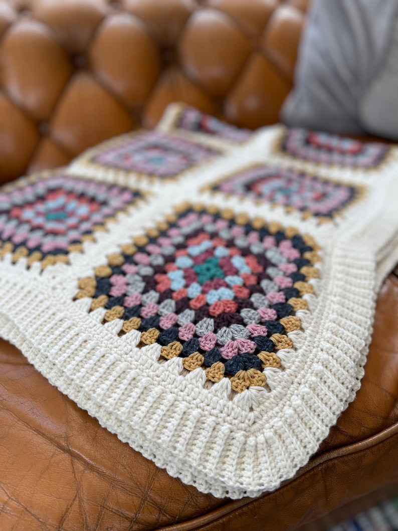 Crochet Granny Square Blanket Etsy