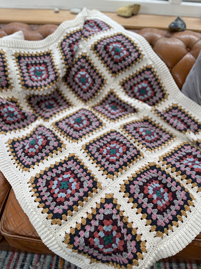 Crochet Granny Square Blanket Etsy