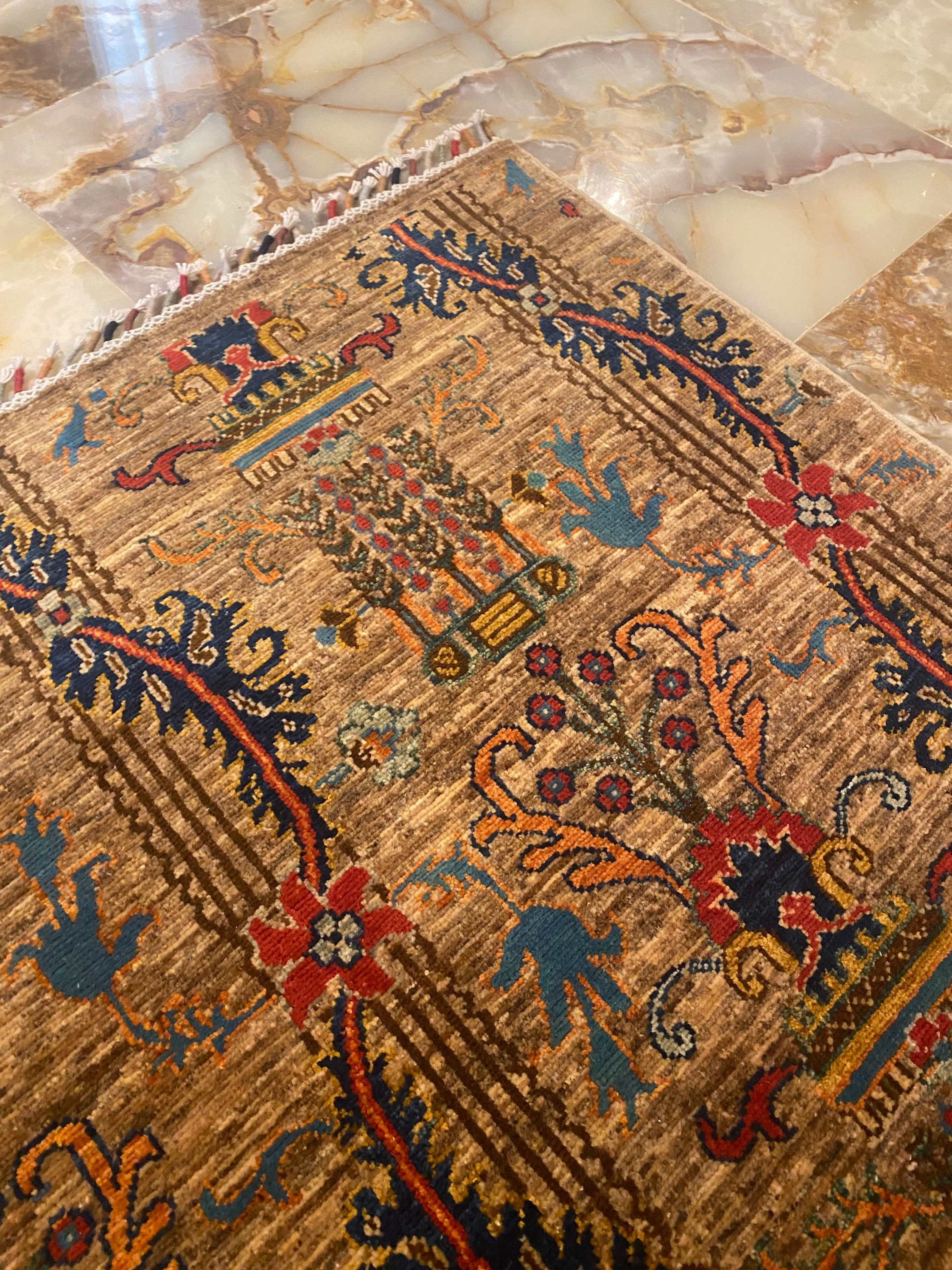 Handmade 150x100cm Area Rug 3x5 Ft Hand Knotted Afghan Wool Etsy UK