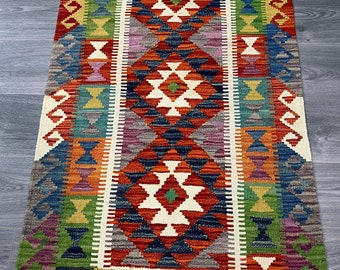 Handgemachter Vintage Afghanischer Kelim Teppich 139x80cm Naturfarben Kleiner Teppich Kinderteppich Schlafzimmer Teppich Eingang Teppich 100% Wolle
