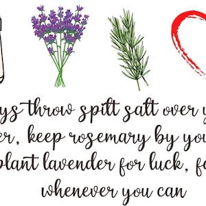 Practical Magic Svg, Salt Rosemary Lavender Love Svg, Sally Quote Svg, Halloween SVG, Witch & Magic