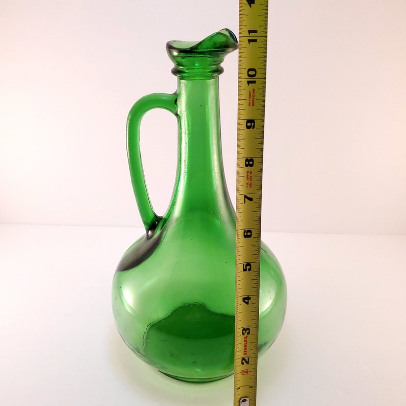 Vintage Green Wine Decanter 1970s Etsy